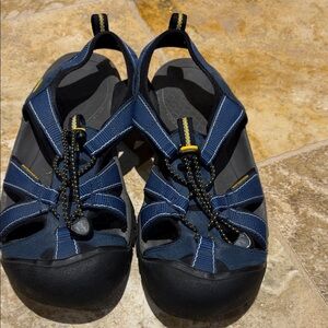 Keen Navy Sandals with Black and Yellow Highlights